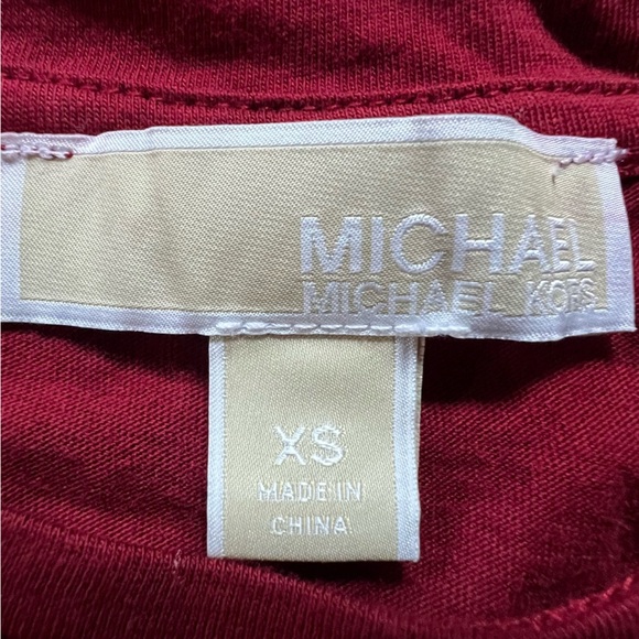 $78 Michael Kors Women's Red Stud Embellished Long sleeve Blouse Top Size XS - Picture 6 of 10